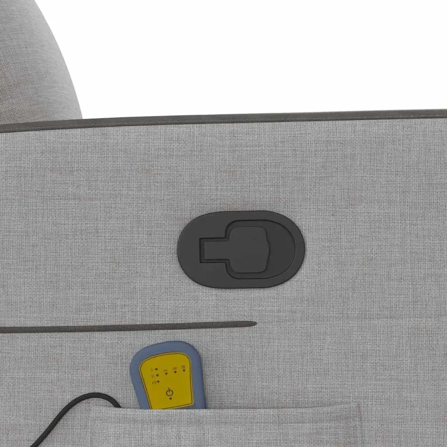Fauteuil de massage inclinable gris nuage tissu - 11