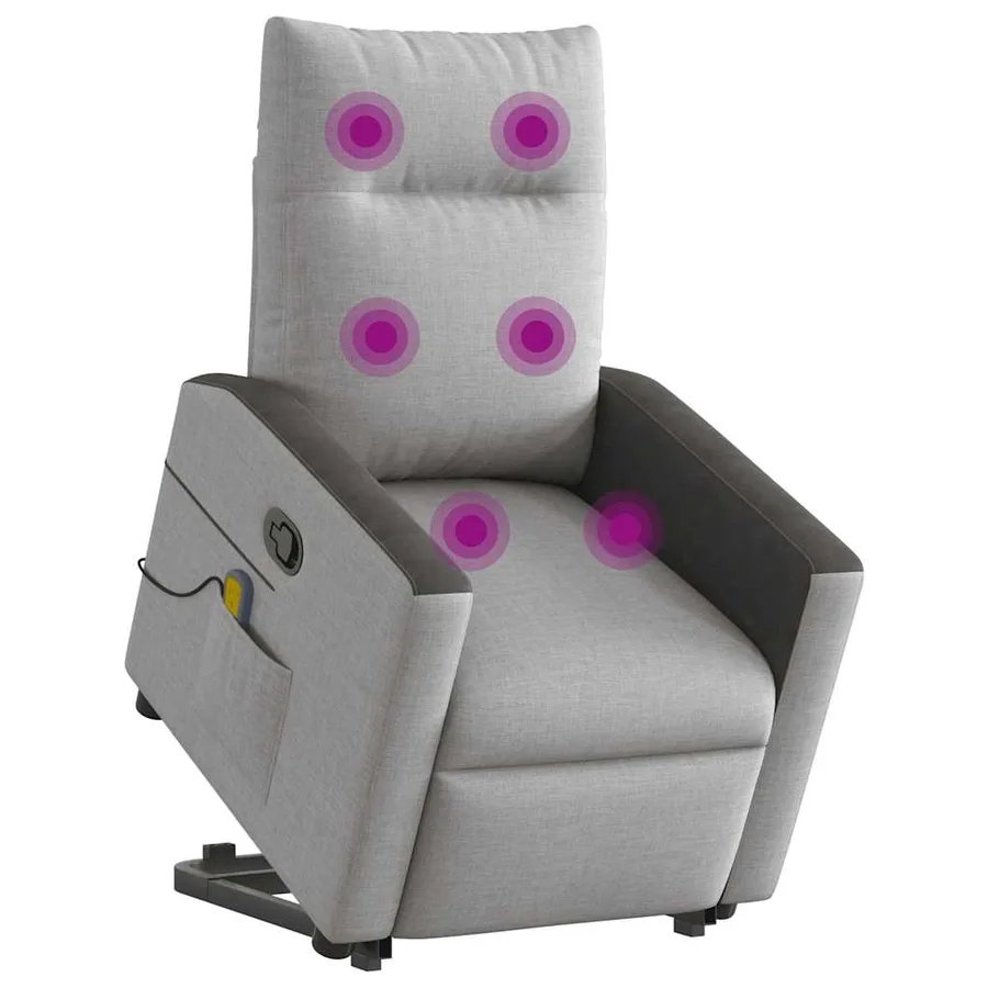 Fauteuil de massage inclinable gris nuage tissu - 3