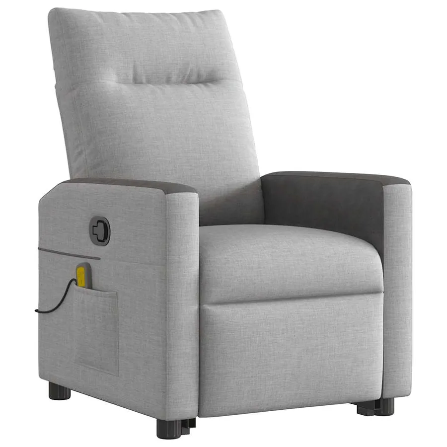 Fauteuil de massage inclinable gris nuage tissu - 4