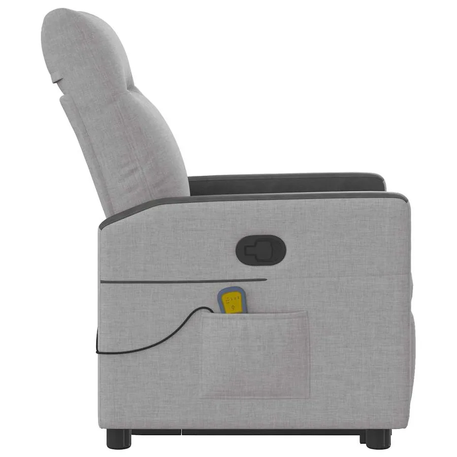 Fauteuil de massage inclinable gris nuage tissu - 6