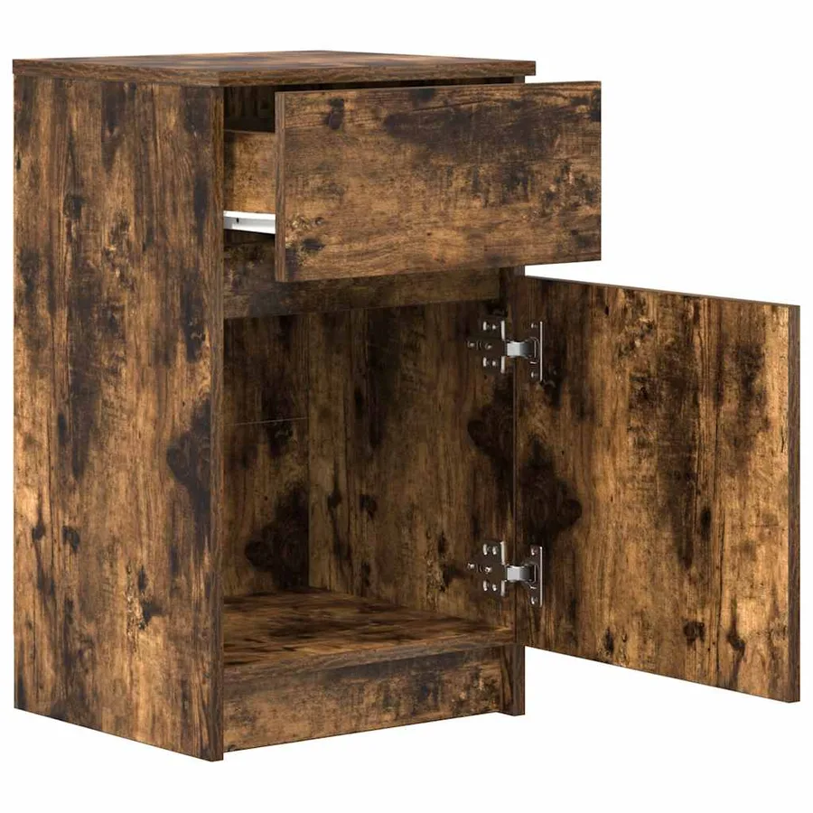 Table de chevet Chêne fumé 39x35x65 cm Bois d'ingénierie - 5