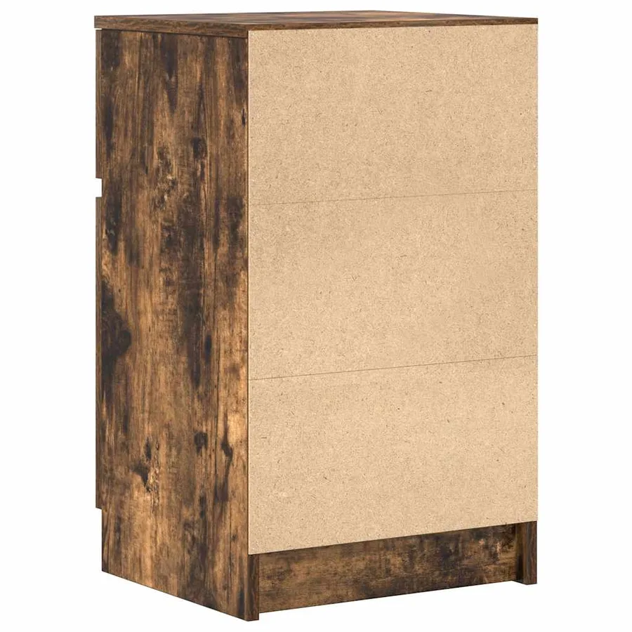 Table de chevet Chêne fumé 39x35x65 cm Bois d'ingénierie - 8