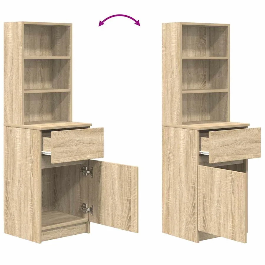 Table de chevet chêne sonoma 39x35x125 cm bois d’ingénierie - 9