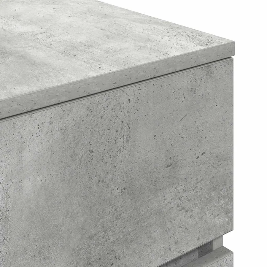 Table de chevet gris béton 39x35x65 cm bois d’ingénierie - 10