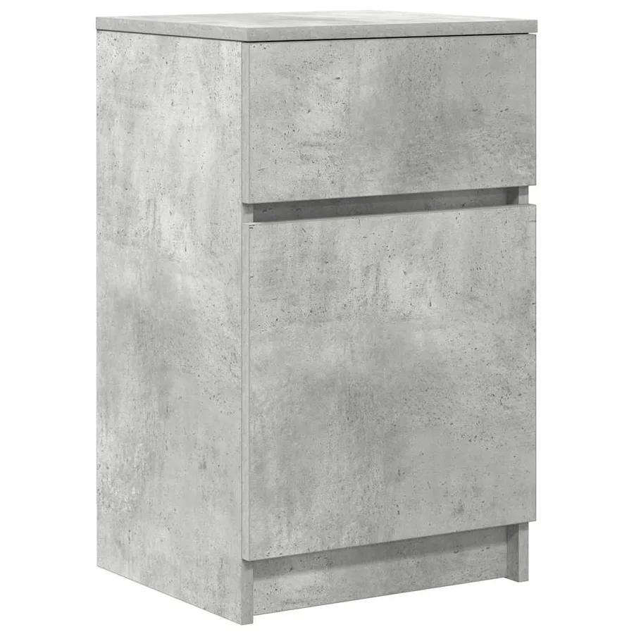 Table de chevet gris béton 39x35x65 cm bois d’ingénierie - 2