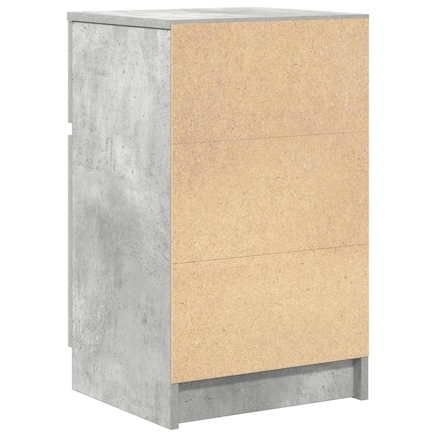 Table de chevet gris béton 39x35x65 cm bois d’ingénierie - 8