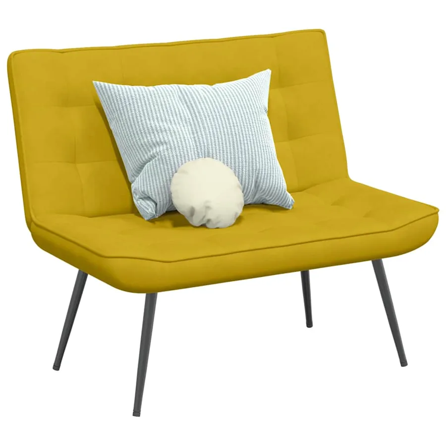 Banc jaune 110x74x84 cm velours
