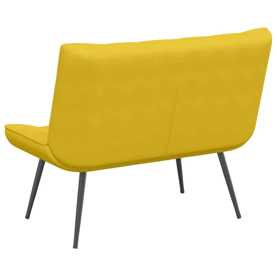 Banc jaune 110x74x84 cm velours - 6