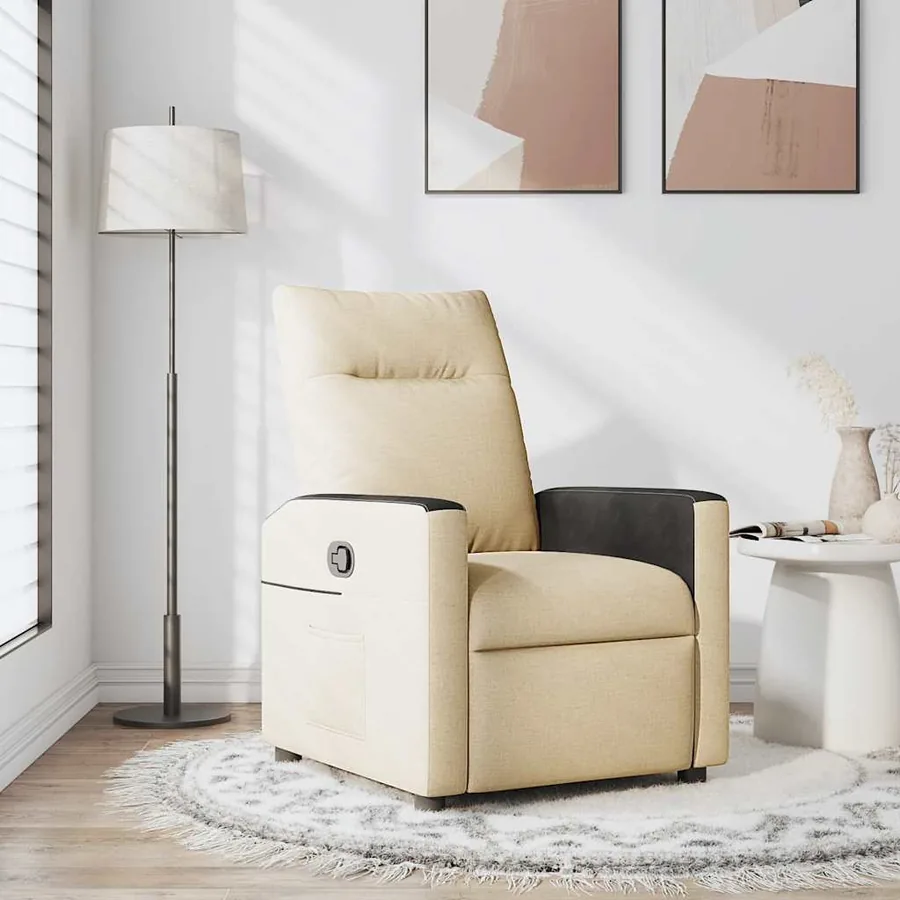 Fauteuil inclinable Crème Tissu