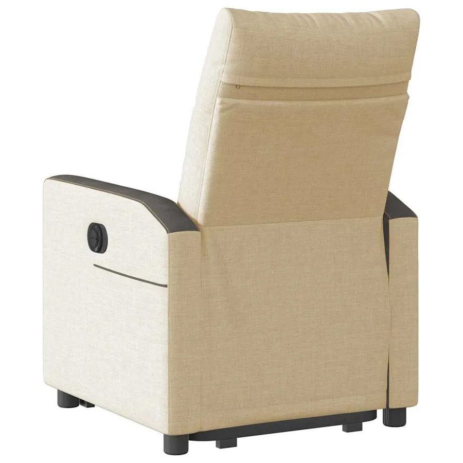 Fauteuil inclinable électrique crème tissu - 7