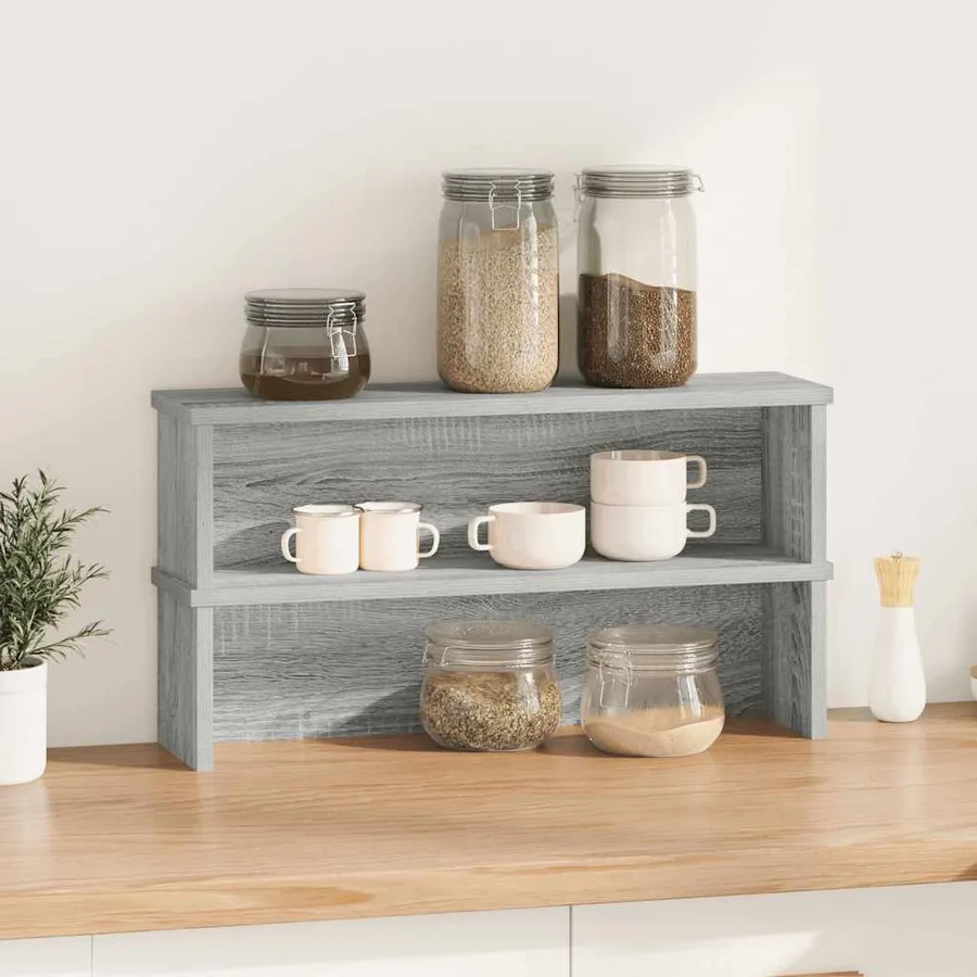 Étagères de cuisine empilables 2 pcs sonoma gris 50x15x16 cm - 2