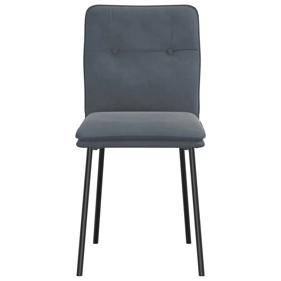 Chaises à manger lot de 2 Gris foncé Velours - 4