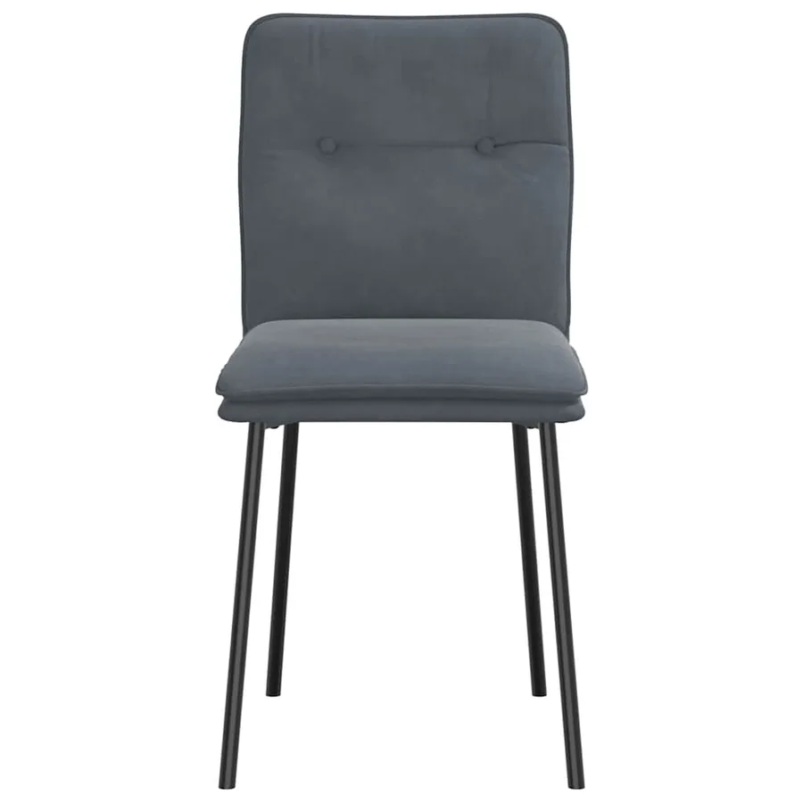 Chaises à manger lot de 6 gris foncé velours - 4