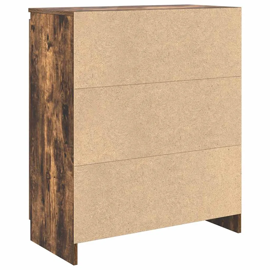 Buffet avec tiroir chêne fumé 71x35x84 cm bois d'ingénierie - 8