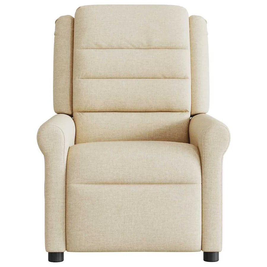 Fauteuil de massage inclinable Crème Tissu - 3