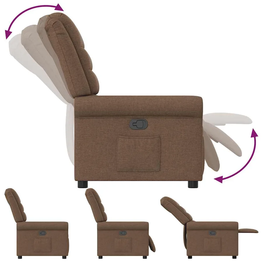 Fauteuil inclinable Marron Tissu - 6