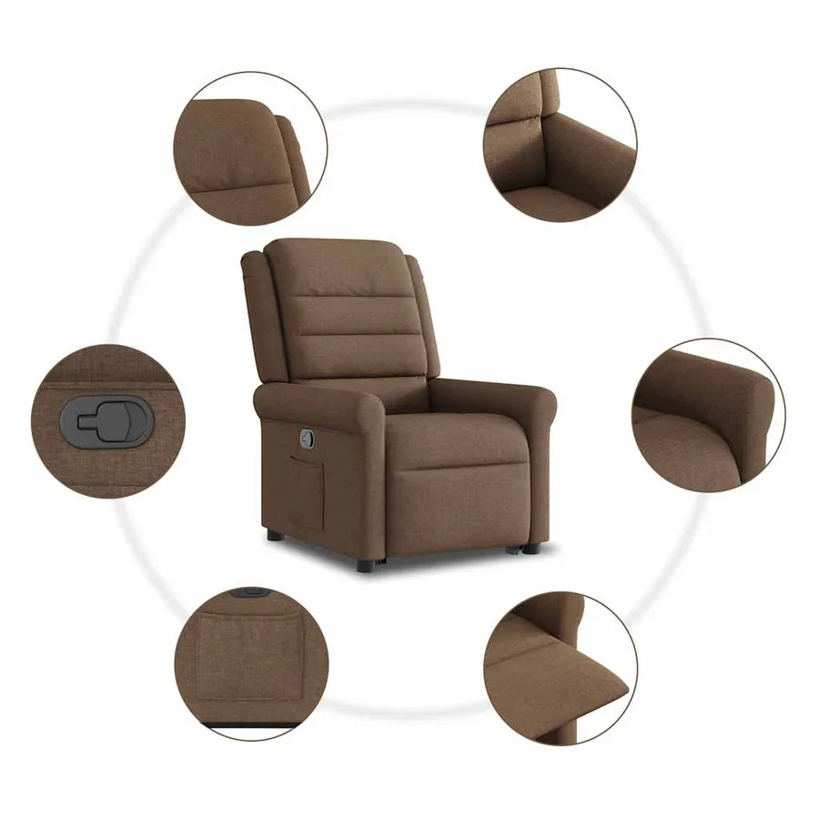Fauteuil inclinable Marron Tissu - 10