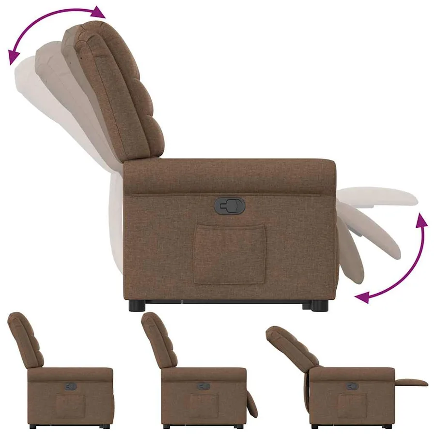 Fauteuil inclinable Marron Tissu - 8