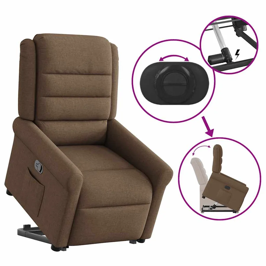 Fauteuil inclinable Marron Tissu - 9