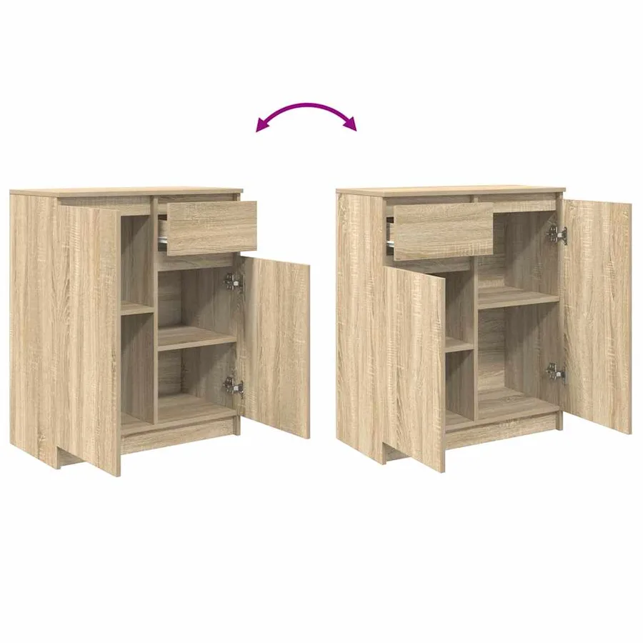 Buffet avec tiroir chêne sonoma 71x35x84 cm bois d'ingénierie - 9