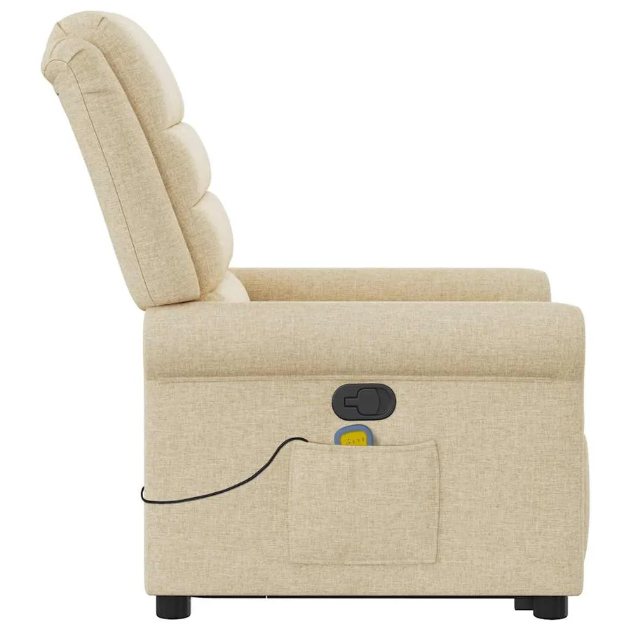 Fauteuil inclinable de massage Crème Tissu - 6