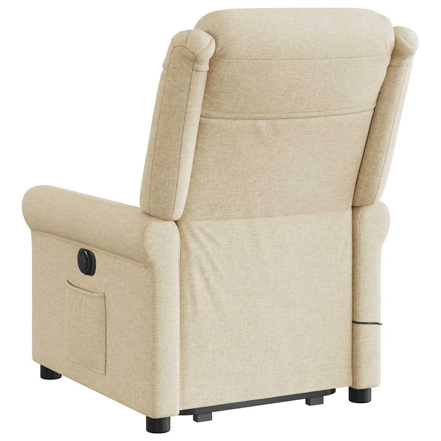 Fauteuil inclinable de massage Crème Tissu - 7