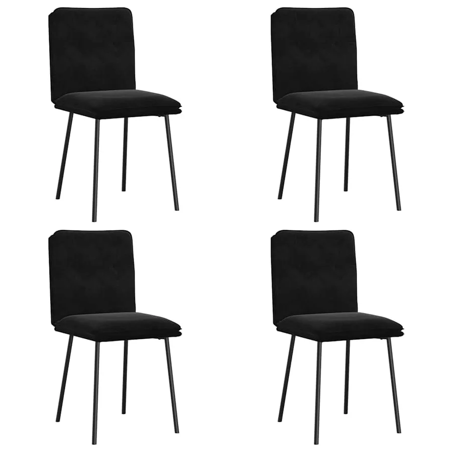 Chaises à manger lot de 4 Noir Velours - 2