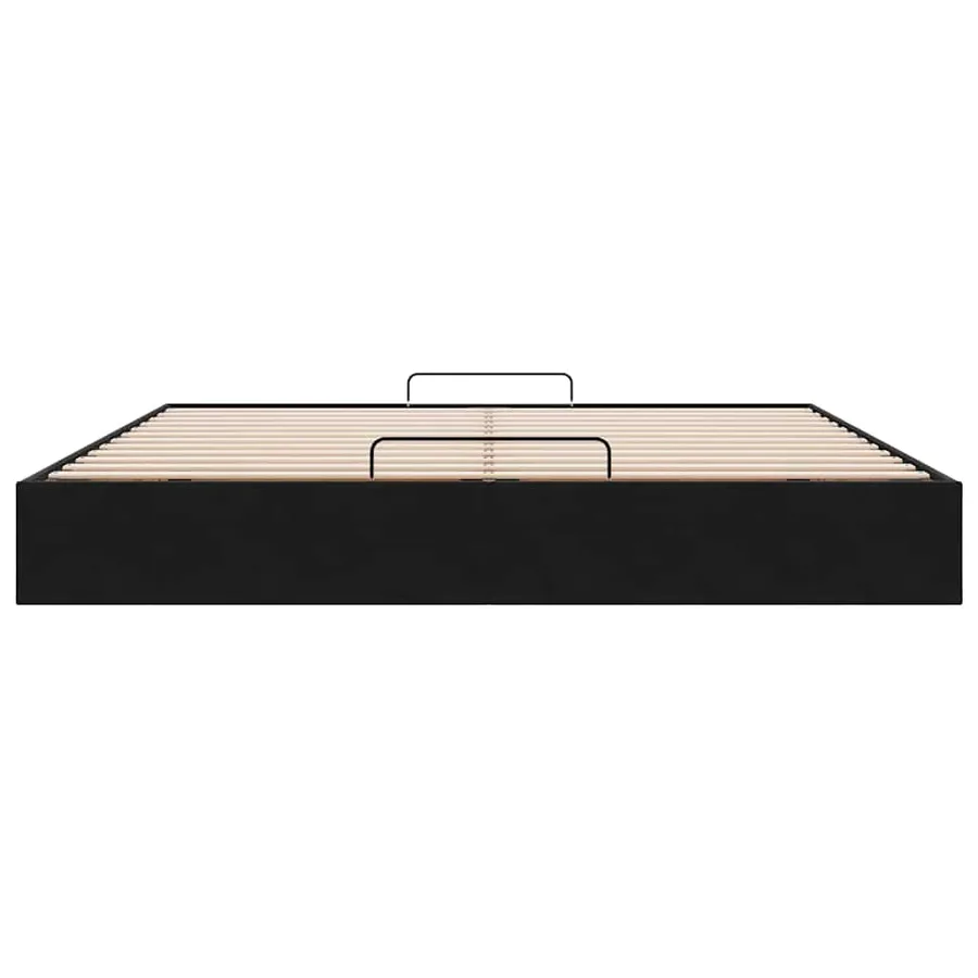 Cadre de lit ottoman sans matelas noir 200x200 cm velours - 7