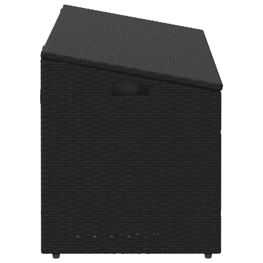 Coffre de rangement de jardin Noir 110x50x58 cm Résine tressée - 5