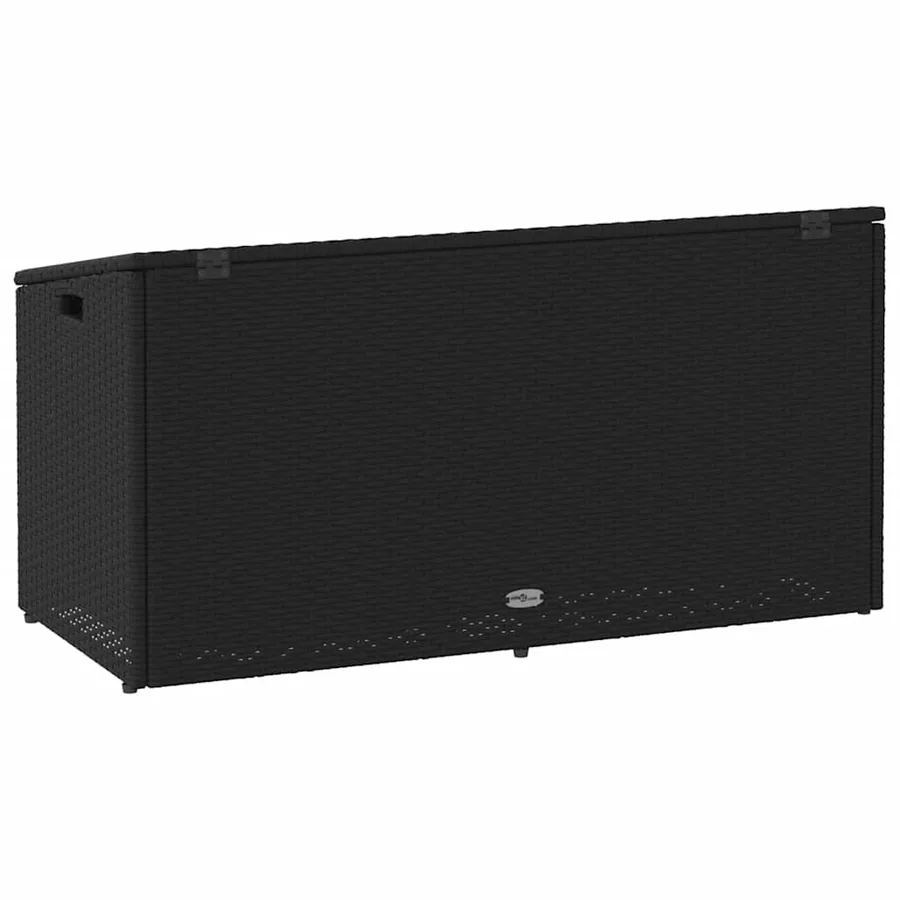 Coffre de rangement de jardin Noir 110x50x58 cm Résine tressée - 6