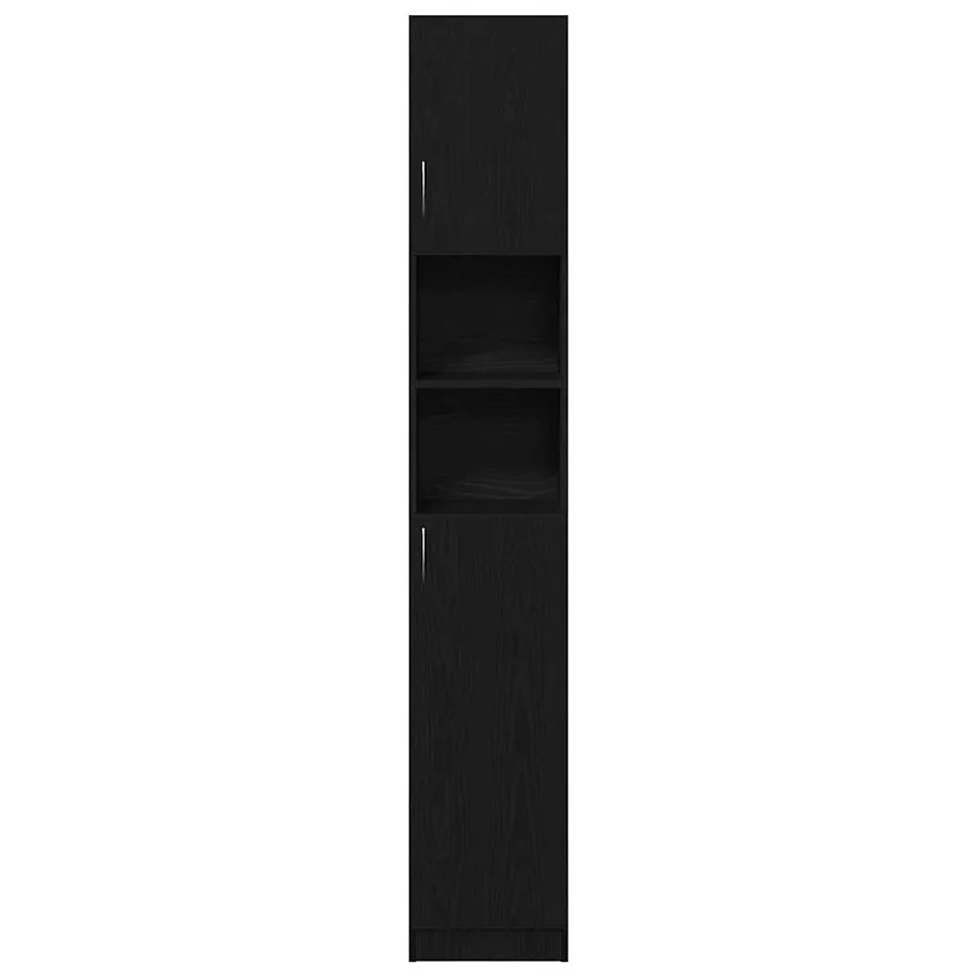 Armoire de salle de bain chêne noir 32x25,5x190 cm - 6
