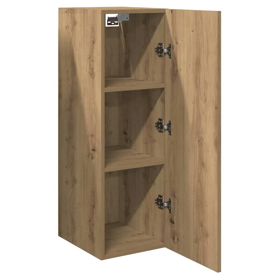 Meuble TV chêne artisanal 30,5x30x90 cm bois d'ingénierie - 7
