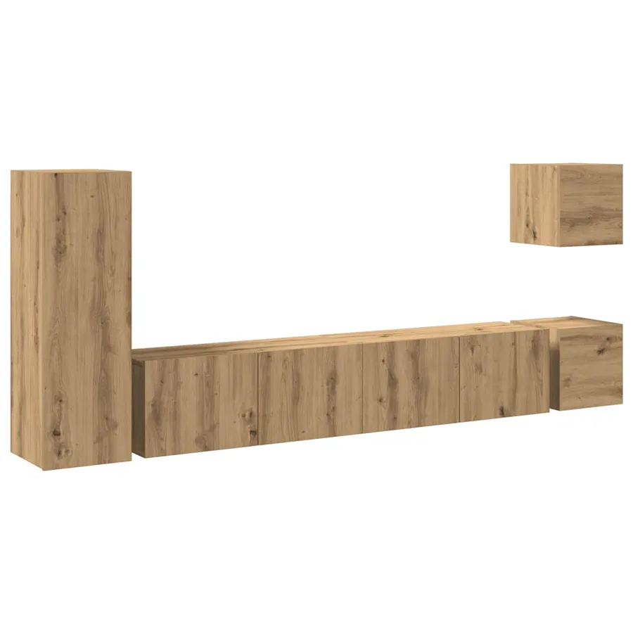 Ensemble de meuble TV mural 5 pcs chêne artisanal - 2