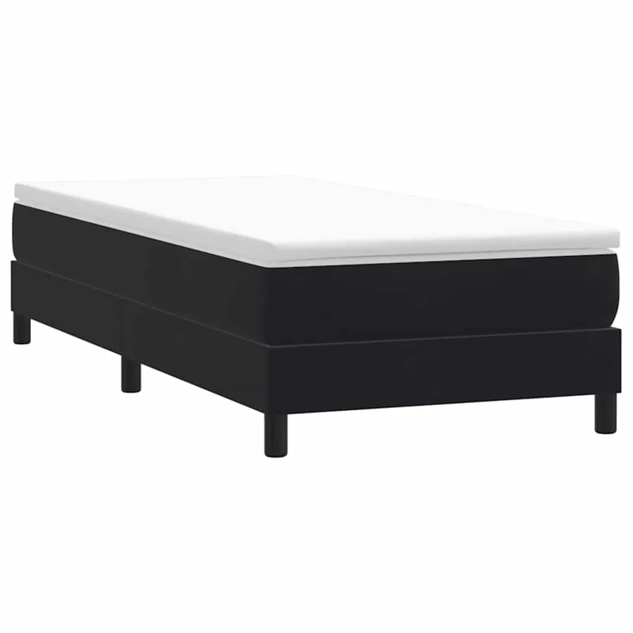 Sommier à lattes de lit sans matelas noir 100x210 cm velours