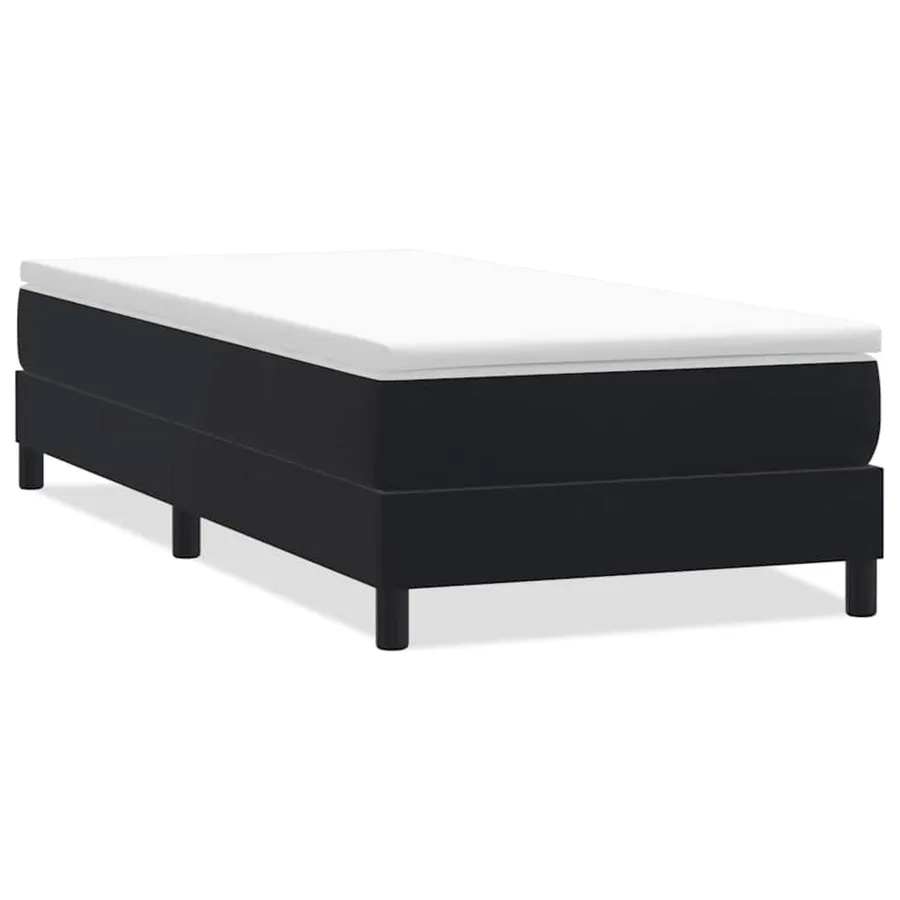 Sommier à lattes de lit sans matelas noir 100x210 cm velours - 2