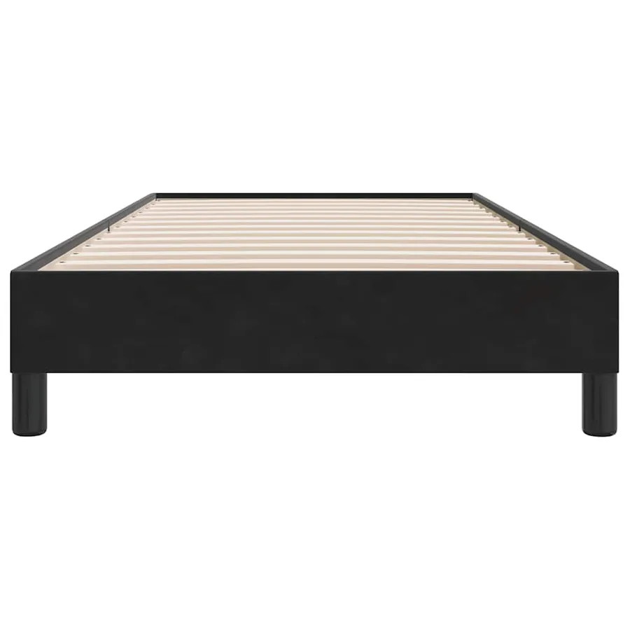 Sommier à lattes de lit sans matelas noir 100x210 cm velours - 5