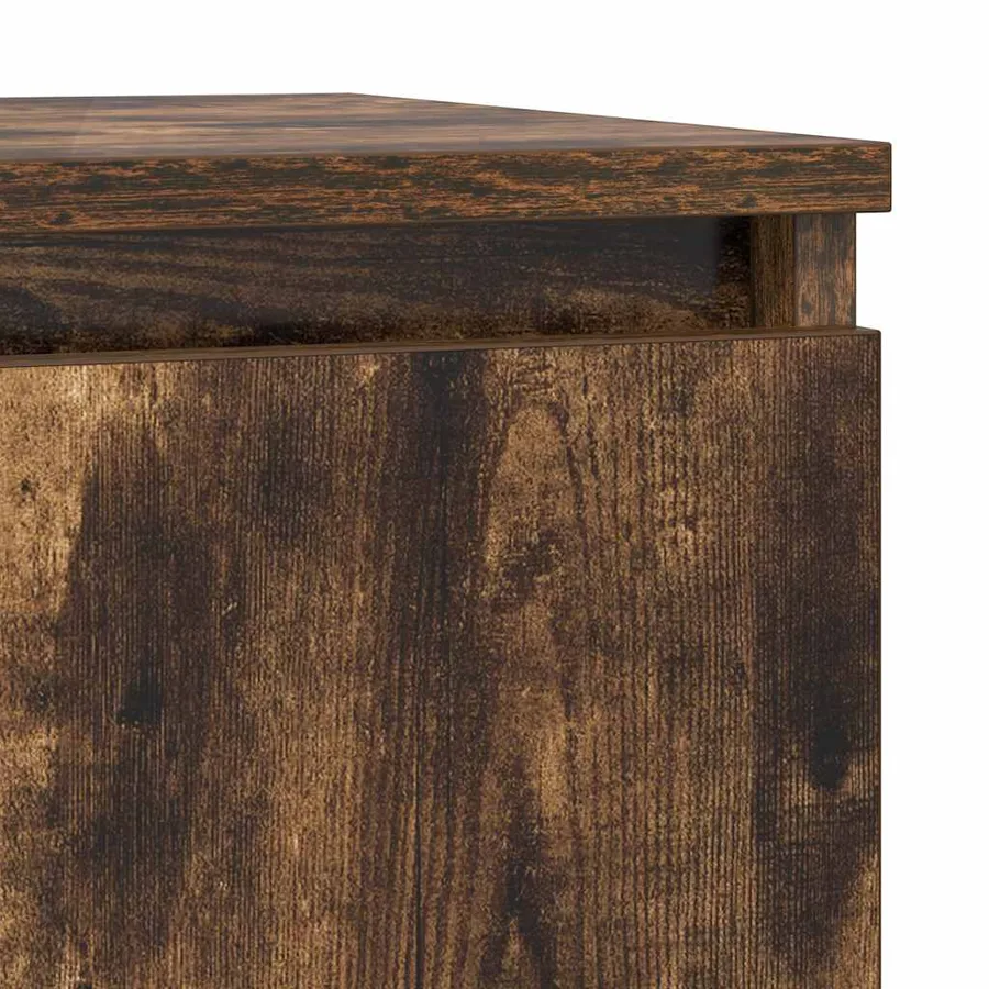 Buffet chêne fumé 57x34x76 cm bois d'ingénierie - 9