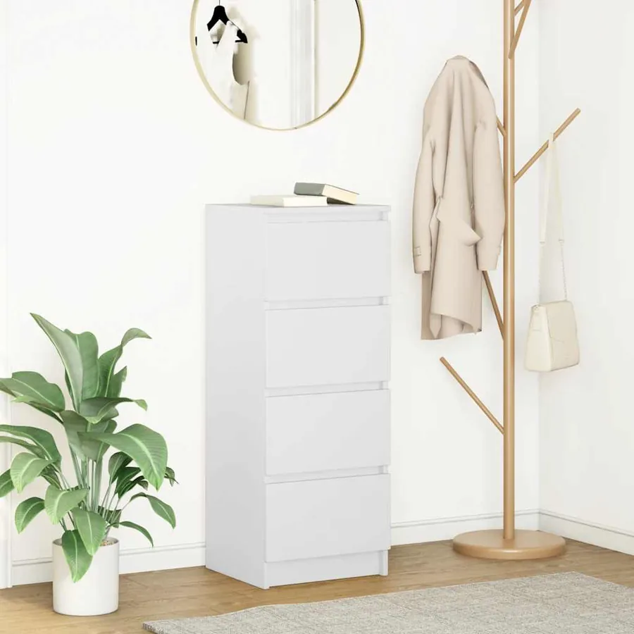 Buffet blanc 37,5x35x99 cm bois d'ingénierie