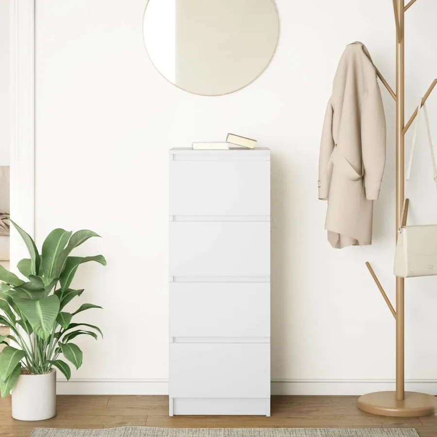 Buffet blanc 37,5x35x99 cm bois d'ingénierie - 3