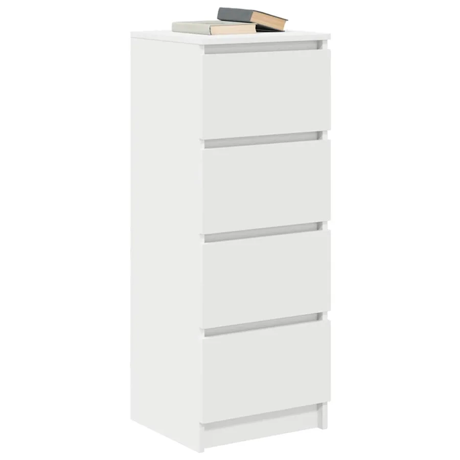 Buffet blanc 37,5x35x99 cm bois d'ingénierie - 4