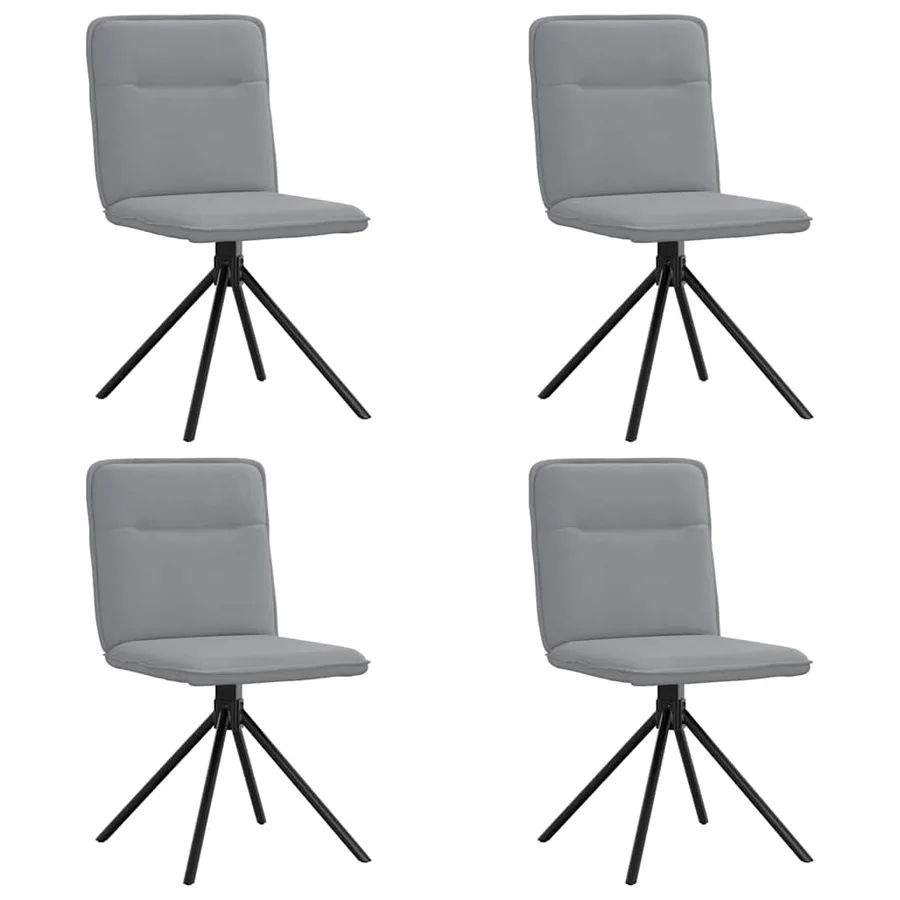 Chaises à manger lot de 4 gris clair tissu - 2
