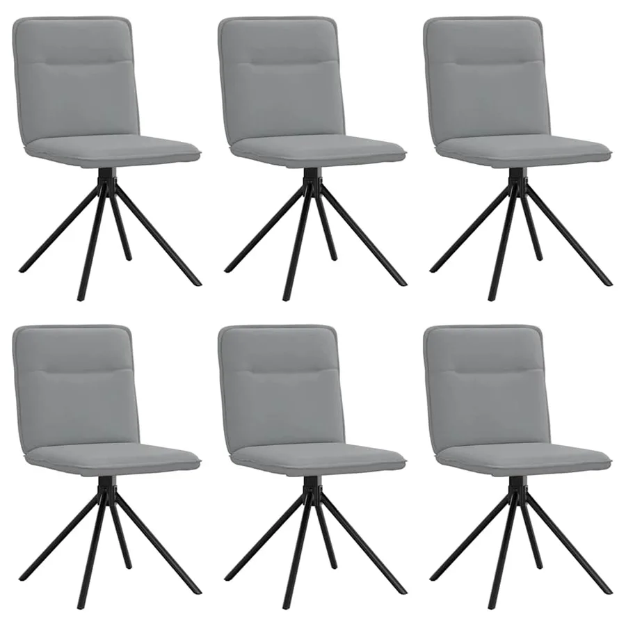 Chaises à manger lot de 6 gris clair tissu - 2