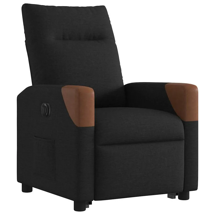 Fauteuil inclinable électrique noir tissu - 4