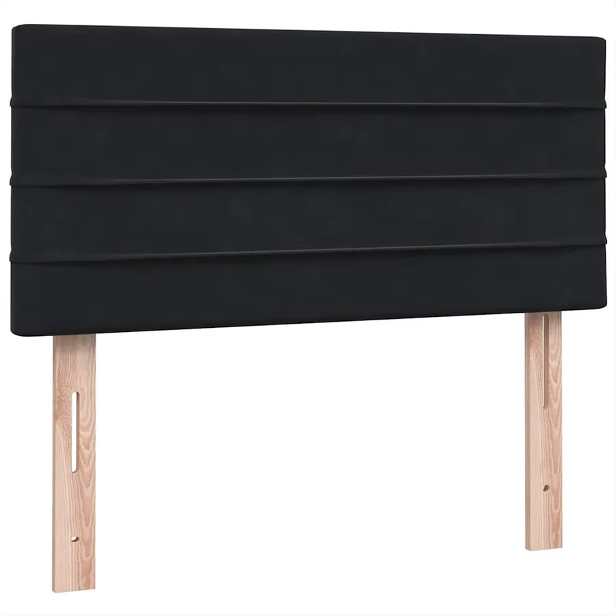 Sommier à lattes de lit avec matelas noir 100x210 cm velours - 7