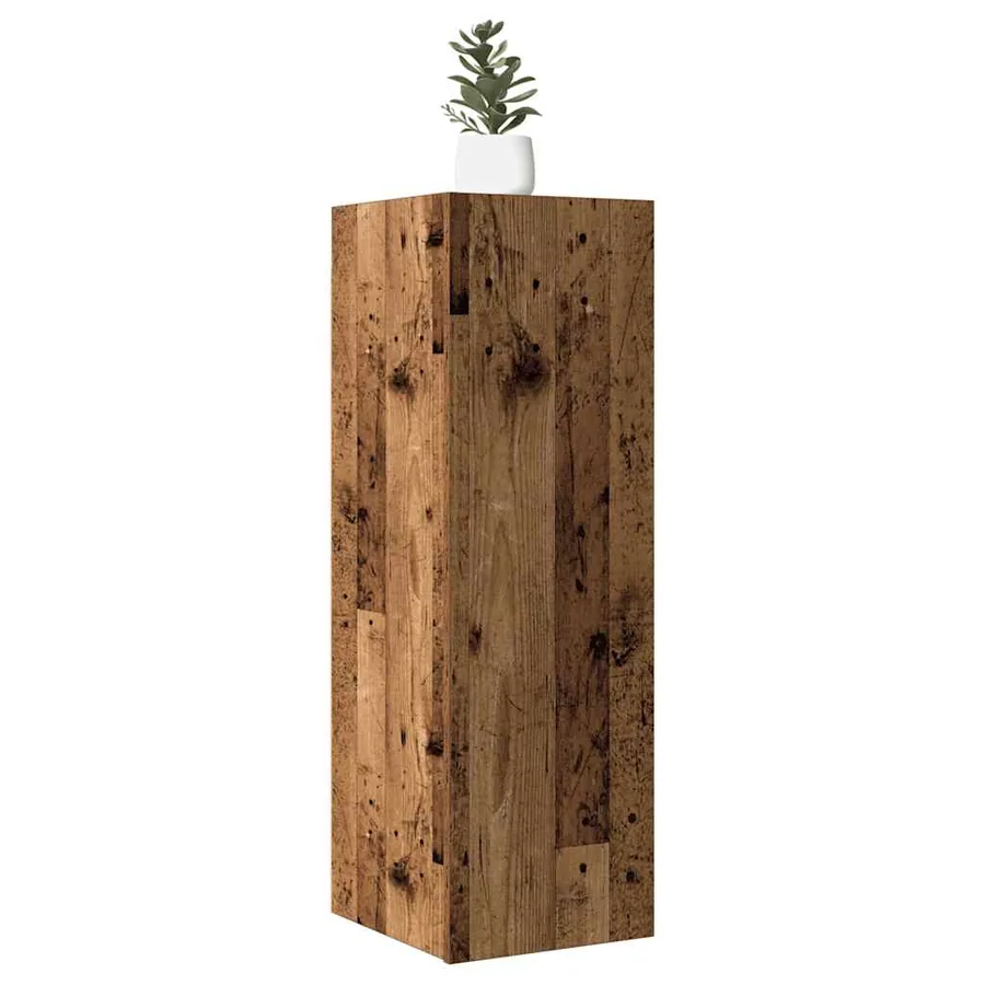 Meuble mural vieux bois 30,5x30x90 cm bois d'ingénierie