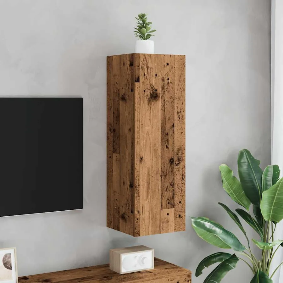 Meuble mural vieux bois 30,5x30x90 cm bois d'ingénierie - 3