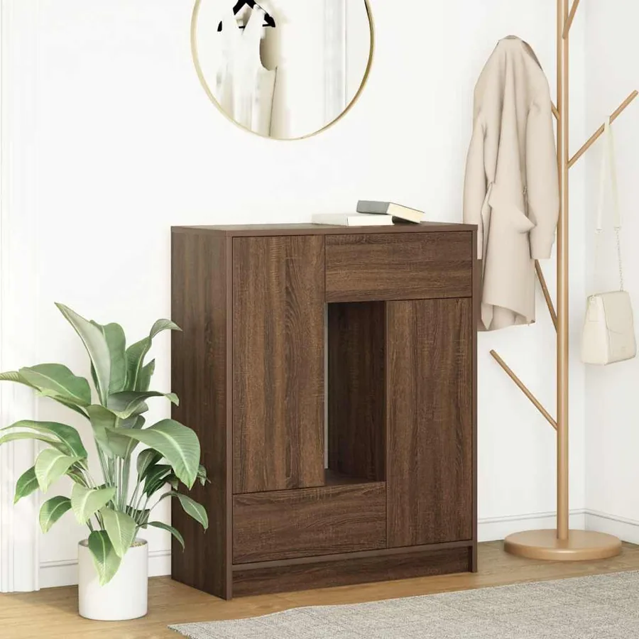 Buffet avec tiroirs et portes chêne marron 73x31x90 cm