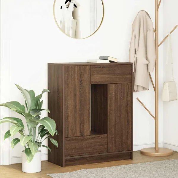 Buffet avec tiroirs et portes chêne marron 73x31x90 cm