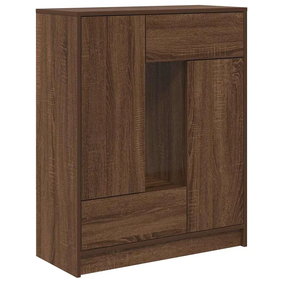 Buffet avec tiroirs et portes chêne marron 73x31x90 cm - 2