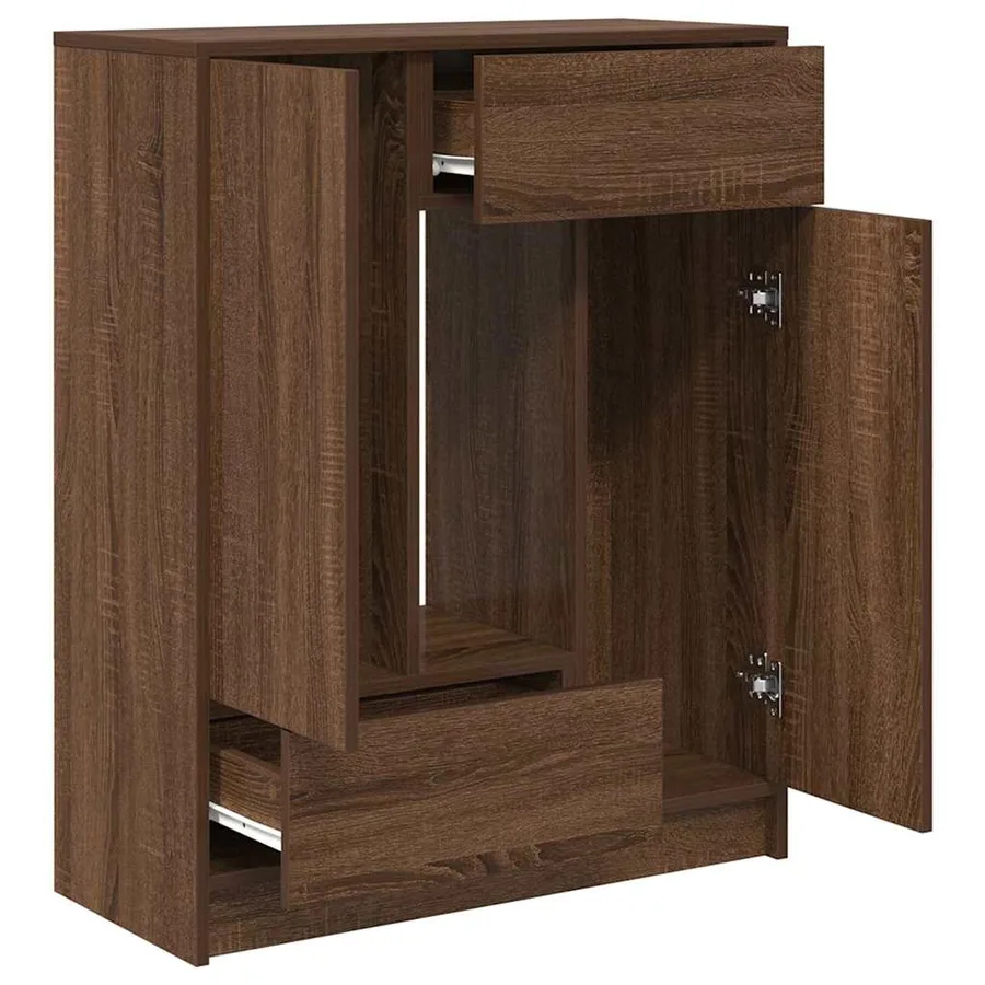 Buffet avec tiroirs et portes chêne marron 73x31x90 cm - 5